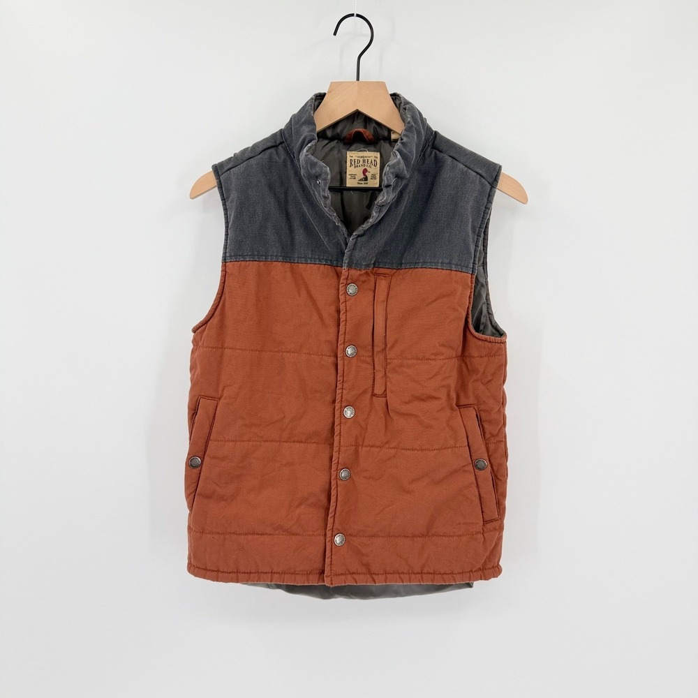 RedHead Brand Co. Puffer Vest S Canvas Quilted Workwear Gorpcore Fall Utility